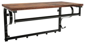 Wieszak ścienny z półką NATE brązowy/czarny