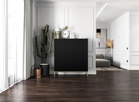 Komoda TAL 4D 112 czarna mat MEBLE LINDNER