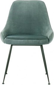 Sedia modern imbottite „Alyssa” effetto velluto aqua green cm 49,5x48,5 80h
