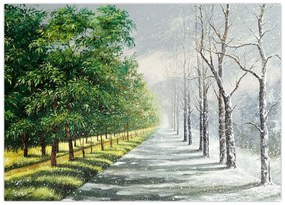 Obraz - Zima kontra lato (70x50 cm)
