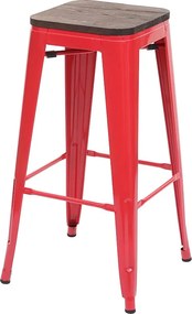 Stołek barowy MCW-A73 Metalowy, sztaplowany,  Red