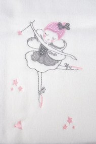 Podarunkowy zestaw ręczników dla dzieci MISS BALLERINA, 2 szt Śmietankowy / Różowy haft Zestaw (ręcznik 50x90cm, ręcznik 70x130cm)