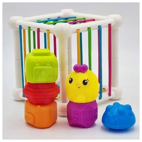 Woopie baby elastyczna kostka sensoryczna sorter dla dzieci zwierzątka + grzechotka 7 el.