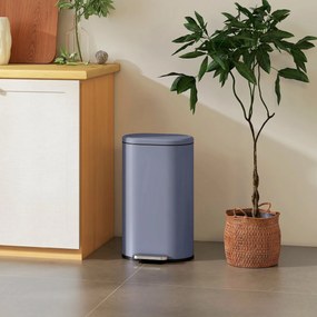 HOMCOM Kosz na śmieci do kuchni 30 l kosz na pedał z pokrywą soft-close, pedał, metalowy, szary, 36,5 X 31 x 61 cm | Aosom PL