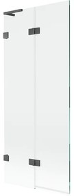 Mexen Lunar L parawan nawannowy 2-skrzydłowy lewy 80 x 150 cm, transparent, gun gray szczotkowany - 897L-080-100-66-00-L