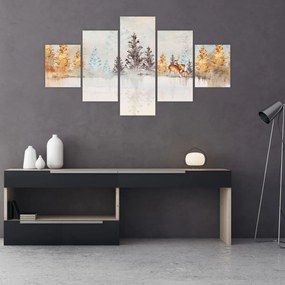 Obraz - Akwarelowy las (125x70 cm)