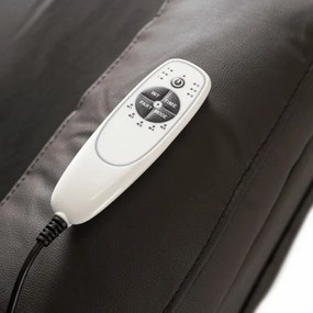 Fotel Masujący BOX Rozkładany Wypoczynkowy z Podnóżkiem Ciemnobrązowy Ekoskóra Nowoczesny