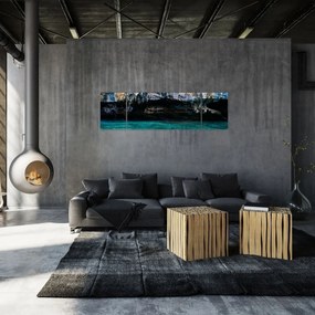 Obraz wody i skał (170x50 cm)
