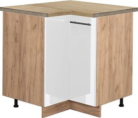 Szafka narożna biały wysoki połysk 80.5x60x82 fame-line