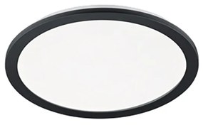Okrągła lampa sufitowa czarna 40 cm z wbudowanym LED 3-stopniowo ściemnialna IP44 - LopeDesignerski Oswietlenie wewnetrzne