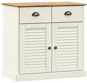 Biała sosnowa komoda z 2 szufladami M8-E70