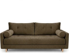 Sofa z Funkcją Spania LONAR Brązowa Boucle Nowoczesna