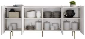 Komoda Malmi 200 cm - kaszmir / crema bianca / złote nóżki