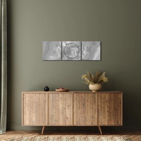 Obraz - Marmur w czerni i bieli (z zegarem) (90x30 cm)