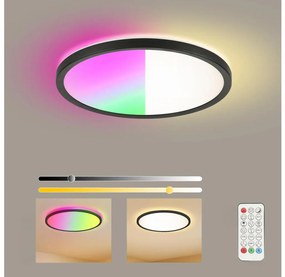 Brilagi - LED RGB ściemnialna oprawa ULTRA SLIM LED/18W/230V Ø 30 cm czarna + pilot
