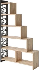 Regał na książki – 120 cm x 145 cm x 25 cm – Sosna atlantycka – Płyta wiórowa