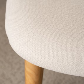 Krzesło Tapicerowane Drewniane ALVIN Dąb/Beż Nowoczesne