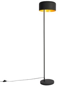 Candeeiro de pé retro preto com interior dourado - Jinte