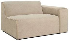 Beżowy końcowy moduł sztruksowej sofy Scandic Sting, 124 cm, prawostronny