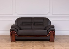 Skórzana kanapa 2-osobowa Palladio, wykonana ze skóry naturalnej, dostępne kolory brązowy, czarny, kremowy. Wygodna sofa do biura. Klasyczny stylowy design.