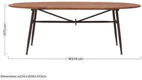 Stół z litego drewna orzechowego 104x219 cm New Foundry – Premier Housewares