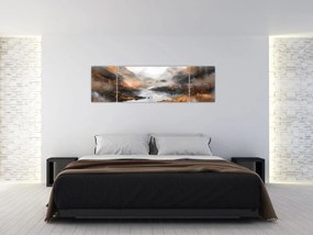 Obraz - Malowanie górskich krajobrazów (170x50 cm)