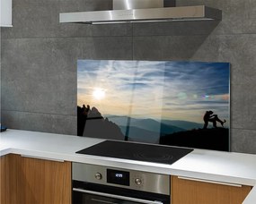 Panel Kuchenny Szklany Człowiek i Pies w Górach