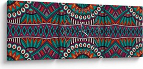 Obraz abstrakcji ozdobnej (z zegarem) (90x30 cm)