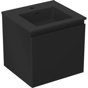 Mexen Orio szafka łazienkowa 50 cm z umywalką Otis, 1 szuflada, czarna mat - 91A10-05047-1-BF71-W18M71