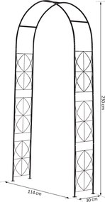Outsunny Pergola Łukowa Kratka Brama Odporna na Warunki Atmosferyczne Metal Wys 230cm | Aosom PL