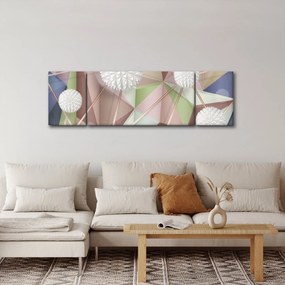 Obraz - Abstrakcja 3D w pastelowych kolorach (170x50 cm)