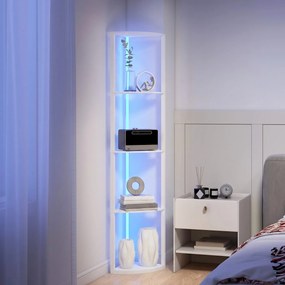 HOMCOM LED Lampa stojąca 5-stopniowa ściemnialna z półką, RGB zmiana kolorów, pilot | Aosom PL