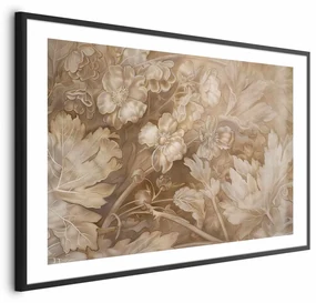 Plakat Ornamenty roślinno-kwiatowe 30x21 cm z ramą czarną z marginesem ARTGEIST B