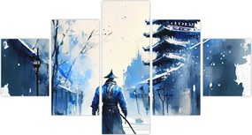 Obraz - Samuraj, akwarela (125x70 cm)