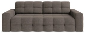Brązowa rozkładana sofa z materiału bouclé 255 cm Milu – Makamii
