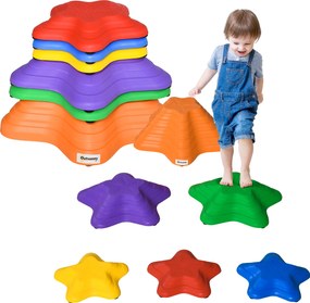 Outsunny Kamienie do balansu dla dzieci, układalne, antypoślizgowe, 3 rozmiary, do 80 kg, wewnątrz/na zewnątrz