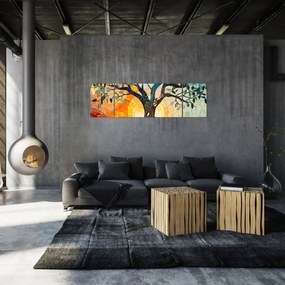 Obraz – Mozaika – słońce i drzewo I. (170x50 cm)