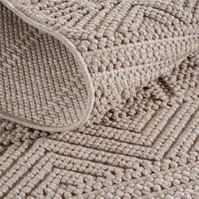 Dywan nowoczesny Helix 3D boho beżowy 160 cm x 160 cm koło