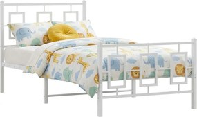 Białe metalowe łózko pojedyncze 90x200 cm T3-L94