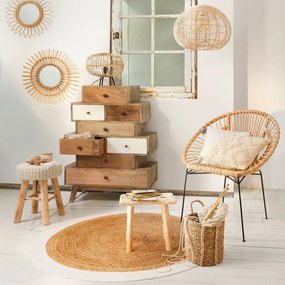 Taboret tapicerowany w stylu retro, 43 x 32 cm