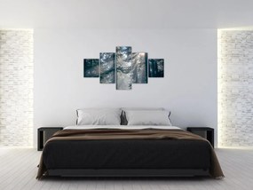 Obraz drzew, przez które prześwieca słońce (125x70 cm)