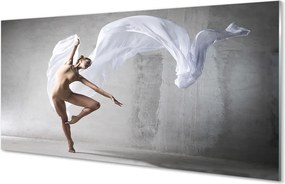 Szklany Panel Taniec z Białą Tkaniną
