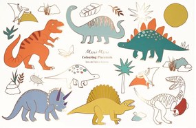 Papierowe maty stołowe zestaw 8 szt. 28x42.5 cm Dinosaurs – Meri Meri