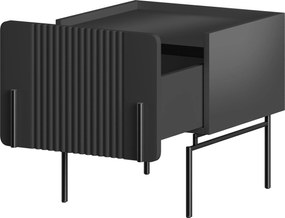 Szafka nocna Malmi z szufladą 45 cm - czarny mat / czarne nóżki