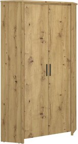 Narożna szafa na ubrania z półkami dąb artisan N5-K05