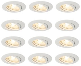 Zestaw 12 białych opraw LED GU10 35 mm - Edu
