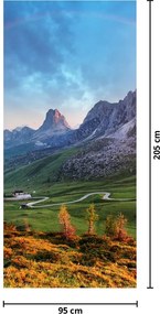 Fototapeta na drzwi - Tęcza nad skałami (95x205cm)