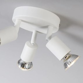 Nowoczesny reflektor biały, regulowany, okrągły, 3-punktowy - Jeany