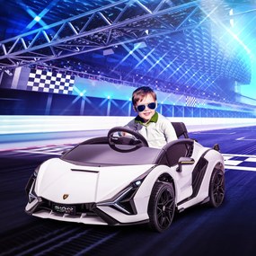 HOMCOM Samochód Dziecięcy Małe Elektryczne Rowerki Duże Elektryczne Rowerki Elektryczne Rowerki Na Urodziny SUV Z Pilotem Muzyką Kolor Biały Aosom PL
