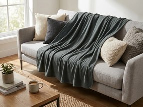 Koc MELVIRA DUO, szaro-zielony z polaru Rozmiar: 150 x 200 cm